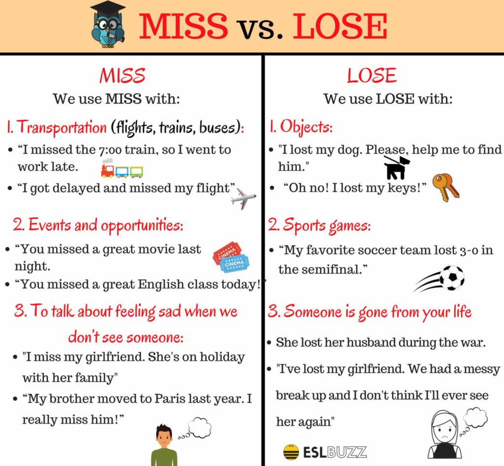 Miss Verb Example Sentence